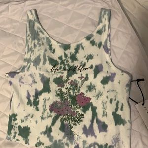 Tie Dye Flower Crop Tank.